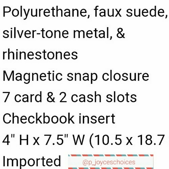 Gifted/Brown faux suede Crystal embellished wallet - Picture 2 of 2